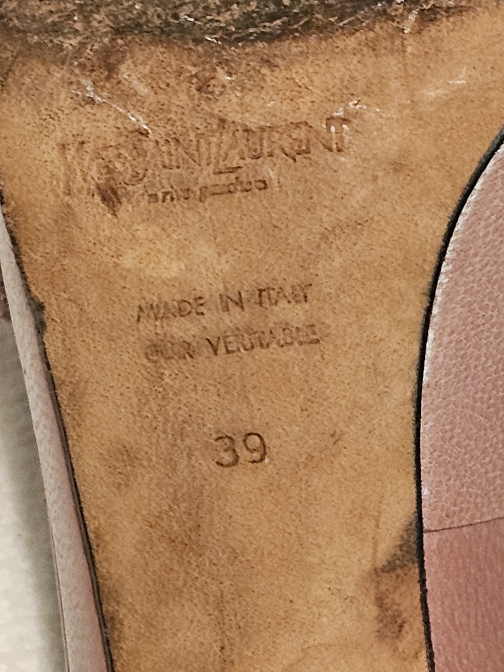 Yves Saint Laurent Pink Leather Slide Sandals - Picture 5 of 6